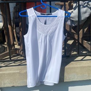 White camisole with lace detail